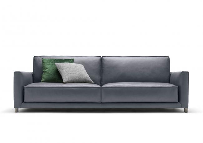 Ergonomic sofa in leather Tommy - BertO