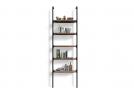 Designer bookcase Ian with shelves in Carraro marble bordered in wood - BertO