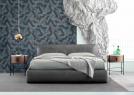 Soho double bed in grey leather with Roi bedside tables - BertO