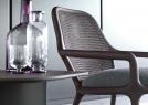 Detail of back in Vienna straw elegant armchair Patti Dark Oil - BertO