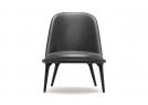 Kim Total Black Special Edition leather chair without armrests - front view - BertO