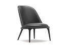 Kim Total Black Special Edition leather chair without armrests - 3/4 view - BertO