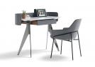 Jim gray desk with Carrara marble top, device holder and Jackie chair - BertO