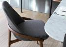 Jackie WOOD modern wooden chair with Jim writing desk top in carrara marble - BertO