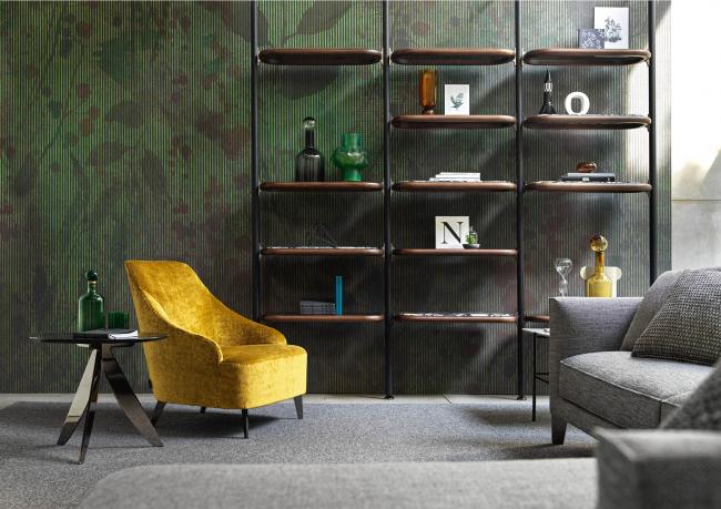 Design bookcase with shelves in Marinace Black marble - BertO