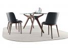 Joan elegant modern chair in leather and canaletto walnut - BertO