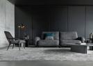 Modern Leather Sofa Lust Iggy next to Passenger coffee tables and Hanna armchair - BertO