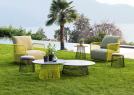 Caroline garden armchair in a setting - BertO outdoor furniture