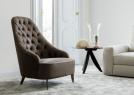 Vanessa armchair covered in Nabuk leather - cm L.67 x D.86 x H.100