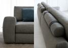 Seatbacks supported by soft roll cushions with precious Nabuk bands in contrasting color