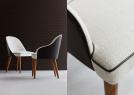 Judy chair with fabric and leather cover