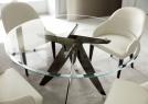 Round table Ring with glass top and black chromed steel base