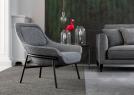 Hanna design armchair with steel frame – cm L.86,5 x P.83 x H.85 - BertO Salotti